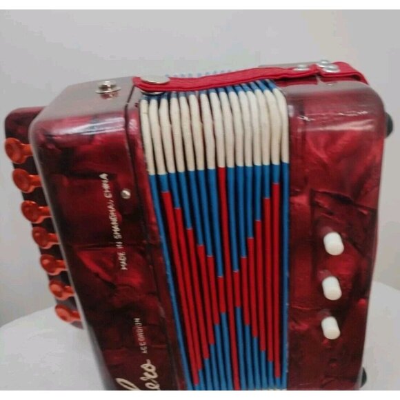 Vintage HERO Accordion. UC 102 Red With Box See Picture Nos - Picture 6 of 11